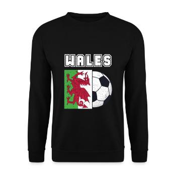 Cadeau du drapeau de l’équipe de football du Pays de Galles - Sweat-shirt Unisexe - noir - Devant - Alina (178cm) & Michal (187cm)