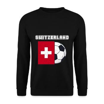 Cadeau drapeau de l’équipe de Suisse de football - Sweat-shirt Unisexe - noir - Devant - Alina (178cm) & Michal (187cm)