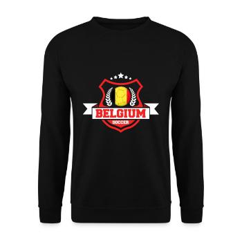 Belgien fußball geschenk - Unisex Pullover - Schwarz - Vorne - Alina (178cm) & Michal (187cm)