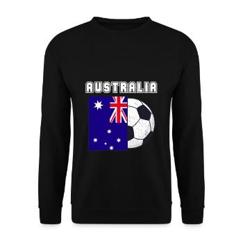 Australien Fußballmannschaft Flagge Geschenk - Unisex Pullover - Schwarz - Vorne - Alina (178cm) & Michal (187cm)