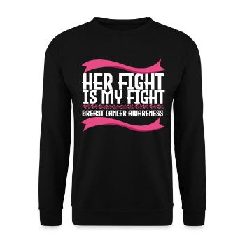 His fight is our fight - Cancer - Unisex Sweatshirt - black - Front - Alina (178cm) & Michal (187cm)