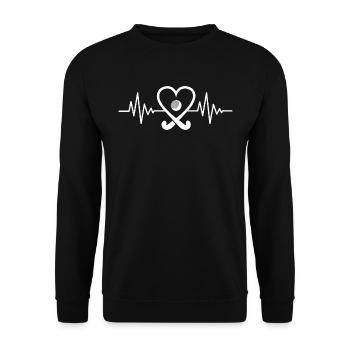 Joueur de hockey Joueur de hockey sur gazon - Sweat-shirt Unisexe - noir - Devant - Alina (178cm) & Michal (187cm)