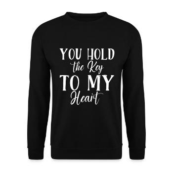 You Hold The Key To My Heart - Unisex Sweatshirt - black - Front - Alina (178cm) & Michal (187cm)