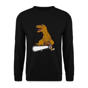 T-Rex Tronçonneuse - Sweat-shirt Unisexe - noir - Devant - Alina (178cm) & Michal (187cm)