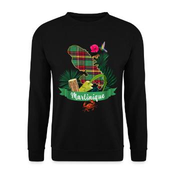 Martinique Madras Urlaub Französische Antillen - Unisex Pullover - Schwarz - Vorne - Alina (178cm) & Michal (187cm)