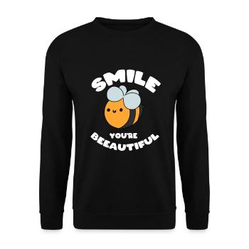 Smile You are bee-industrious - Unisex Sweatshirt - black - Front - Alina (178cm) & Michal (187cm)