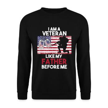 Vétéran du Vietnam - Sweat-shirt Unisexe - noir - Devant - Alina (178cm) & Michal (187cm)