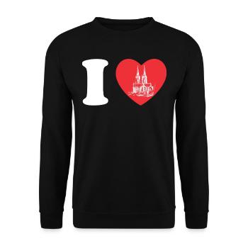 I love Köln Ich liebe Köln Cologne Germany - Unisex Sweatshirt - black - Front - Alina (178cm) & Michal (187cm)