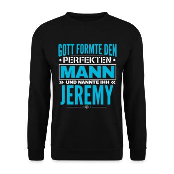 Jeremy Name Design - Unisex Pullover - Schwarz - Vorne - Alina (178cm) & Michal (187cm)