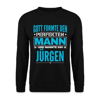 Jürgen Name Design - Unisex Pullover - Schwarz - Vorne - Alina (178cm) & Michal (187cm)