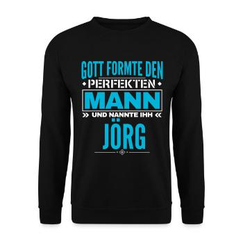 Jörg Name Design - Unisex Pullover - Schwarz - Vorne - Alina (178cm) & Michal (187cm)