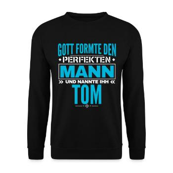 Tom Name Design - Unisex Pullover - Schwarz - Vorne - Alina (178cm) & Michal (187cm)