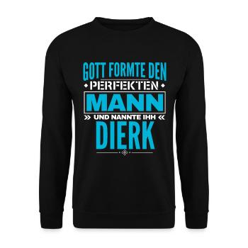 Dierk Name Design - Unisex Pullover - Schwarz - Vorne - Alina (178cm) & Michal (187cm)