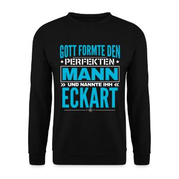 Eckart Name Design - Unisex Pullover - Schwarz - Vorne - Alina (178cm) & Michal (187cm)