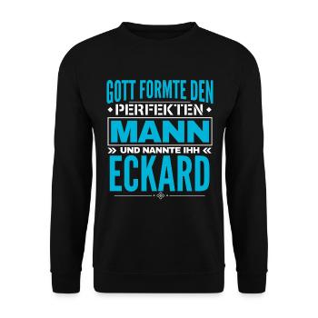 Eckard Name Design - Unisex Pullover - Schwarz - Vorne - Alina (178cm) & Michal (187cm)