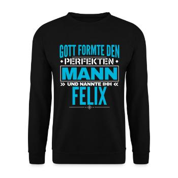 Felix Name Design - Unisex Pullover - Schwarz - Vorne - Alina (178cm) & Michal (187cm)