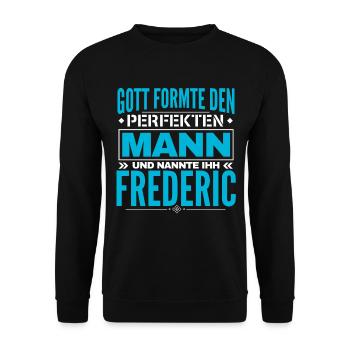 Frederic Name Design - Unisex Pullover - Schwarz - Vorne - Alina (178cm) & Michal (187cm)
