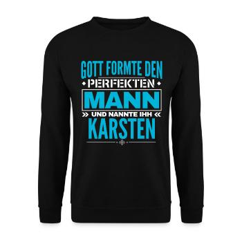 Karsten Name Design - Unisex Pullover - Schwarz - Vorne - Alina (178cm) & Michal (187cm)
