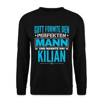 Kilian Name Design - Unisex Pullover - Schwarz - Vorne - Alina (178cm) & Michal (187cm)