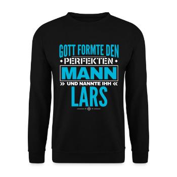 Lars Name Design - Unisex Pullover - Schwarz - Vorne - Alina (178cm) & Michal (187cm)