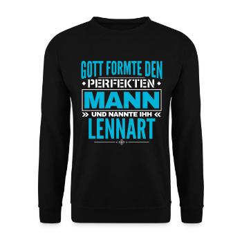 Lennart Name Design - Unisex Pullover - Schwarz - Vorne - Alina (178cm) & Michal (187cm)