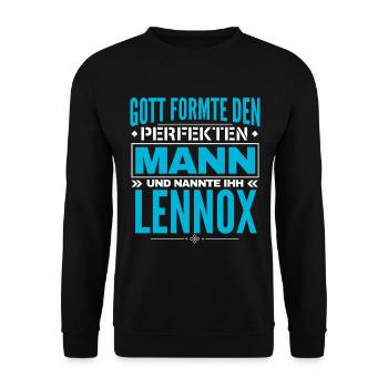 Lennox Name Design - Unisex Pullover - Schwarz - Vorne - Alina (178cm) & Michal (187cm)