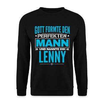 Lenny Name Design - Unisex Pullover - Schwarz - Vorne - Alina (178cm) & Michal (187cm)