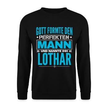 Lothar Name Design - Unisex Pullover - Schwarz - Vorne - Alina (178cm) & Michal (187cm)