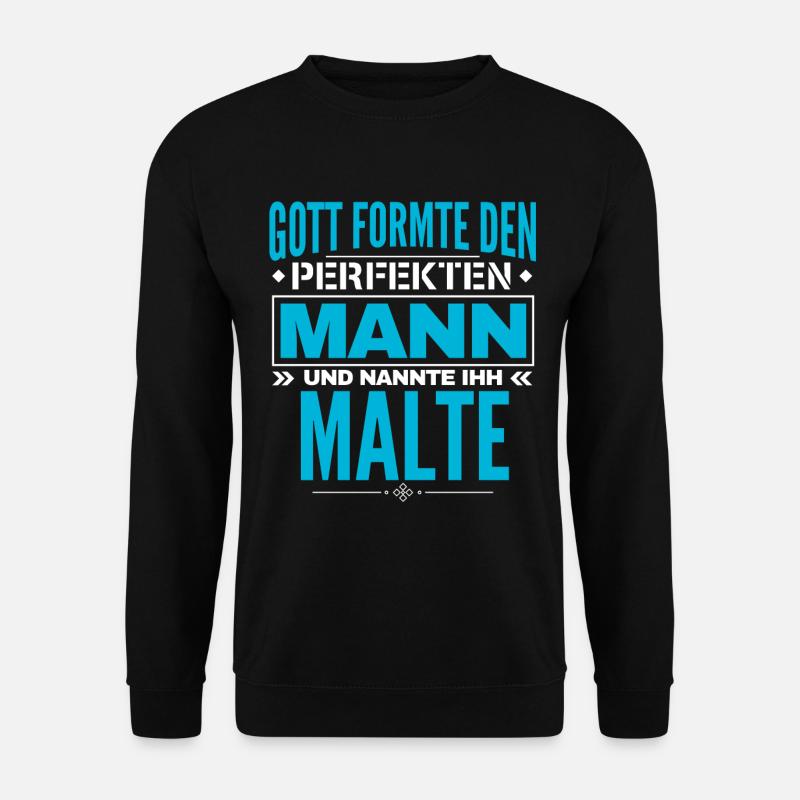 Malte Name Design - Unisex Pullover - Schwarz