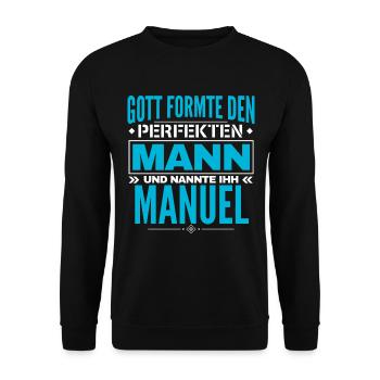Manuel Name Design - Unisex Pullover - Schwarz - Vorne - Alina (178cm) & Michal (187cm)