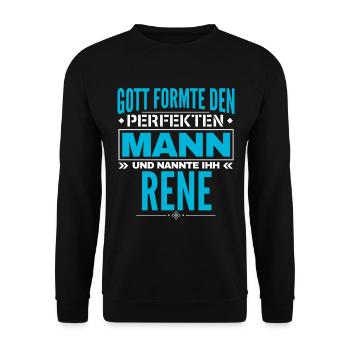 Rene Name Design - Unisex Pullover - Schwarz - Vorne - Alina (178cm) & Michal (187cm)