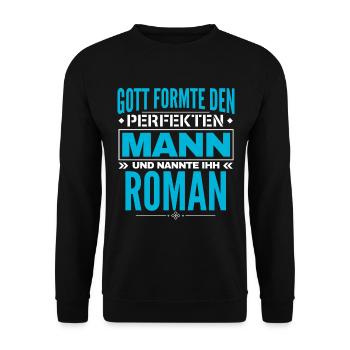 Roman Name Design - Unisex Pullover - Schwarz - Vorne - Alina (178cm) & Michal (187cm)