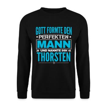 Thorsten Name Design - Unisex Pullover - Schwarz - Vorne - Alina (178cm) & Michal (187cm)