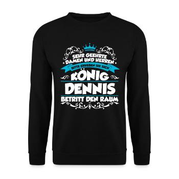 Dennis Name Design - Unisex Pullover - Schwarz - Vorne - Alina (178cm) & Michal (187cm)