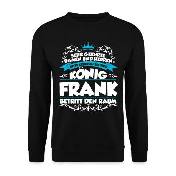 Frank Name Design - Unisex Pullover - Schwarz - Vorne - Alina (178cm) & Michal (187cm)
