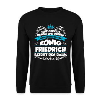 Friedrich Name Design - Unisex Pullover - Schwarz - Vorne - Alina (178cm) & Michal (187cm)