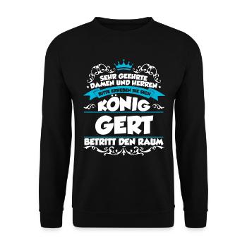 Gert Name Design - Unisex Pullover - Schwarz - Vorne - Alina (178cm) & Michal (187cm)