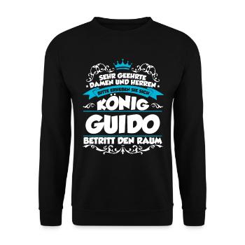 Guido Name Design - Unisex Pullover - Schwarz - Vorne - Alina (178cm) & Michal (187cm)