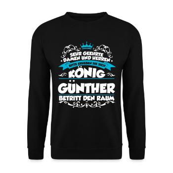 Günther Name Design - Unisex Pullover - Schwarz - Vorne - Alina (178cm) & Michal (187cm)