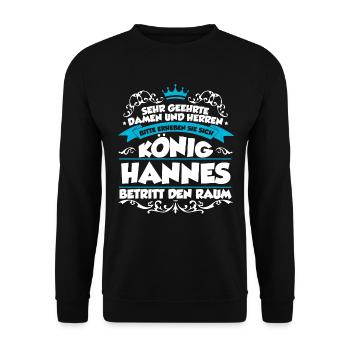 Hannes Name Design - Unisex Pullover - Schwarz - Vorne - Alina (178cm) & Michal (187cm)