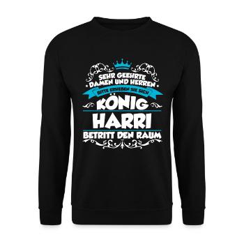 Harri Name Design - Unisex Pullover - Schwarz - Vorne - Alina (178cm) & Michal (187cm)