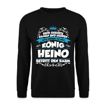 Heino Name Design - Unisex Pullover - Schwarz - Vorne - Alina (178cm) & Michal (187cm)
