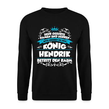 Hendrik Name Design - Unisex Pullover - Schwarz - Vorne - Alina (178cm) & Michal (187cm)
