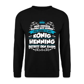 Henning Name Design - Unisex Pullover - Schwarz - Vorne - Alina (178cm) & Michal (187cm)