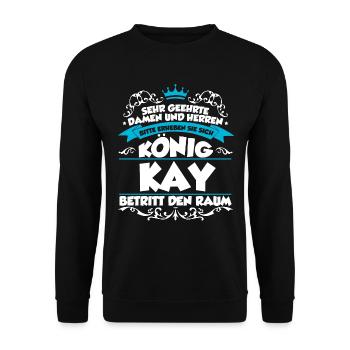 Kay Name Design - Unisex Pullover - Schwarz - Vorne - Alina (178cm) & Michal (187cm)