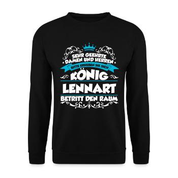 Lennart Name Design - Unisex Pullover - Schwarz - Vorne - Alina (178cm) & Michal (187cm)