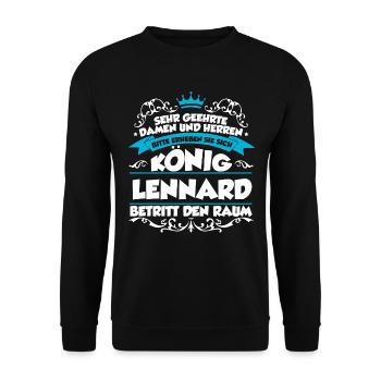 Lennard Name Design - Unisex Pullover - Schwarz - Vorne - Alina (178cm) & Michal (187cm)