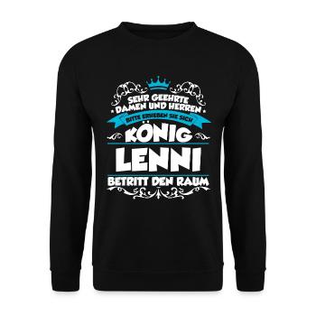Lenni Name Design - Unisex Pullover - Schwarz - Vorne - Alina (178cm) & Michal (187cm)