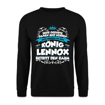 Lennox Name Design - Unisex Pullover - Schwarz - Vorne - Alina (178cm) & Michal (187cm)