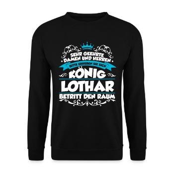Lothar Name Design - Unisex Pullover - Schwarz - Vorne - Alina (178cm) & Michal (187cm)